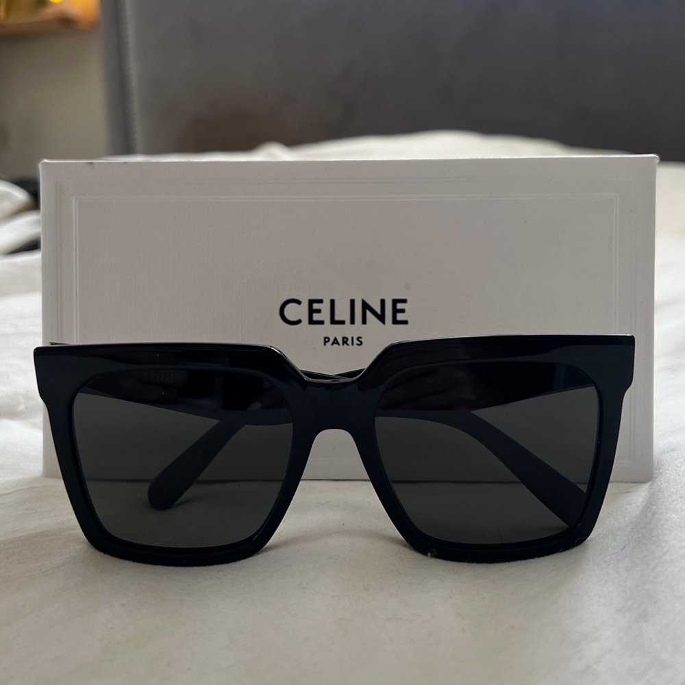 Celine Square Acetate Sunglasses with Side Studs